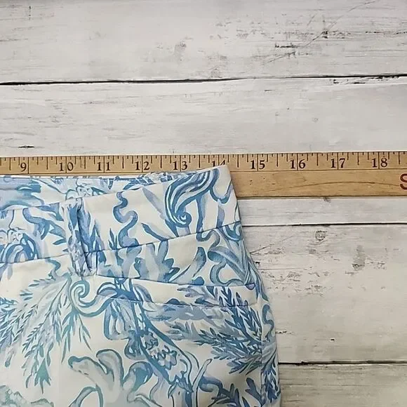 Lilly Pulitzer Kelly Hi Rise Skinny Pant Resort White Aqua Lounge Sz 4 - Picture 7 of 9